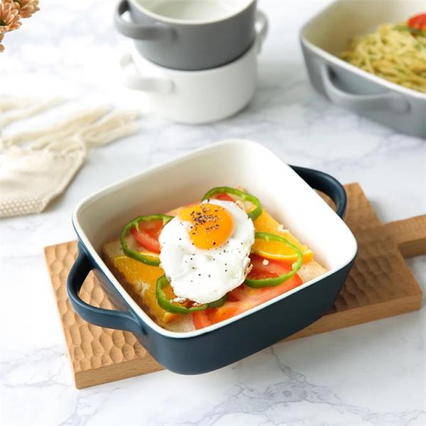 Прямоугольник блюд белой поливы керамический печь формирует для ресторанов гостиниц