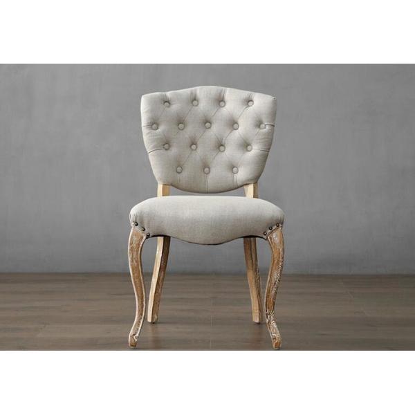 Event rental wedding chair button tufted wooden chair event linen fabric chair with nails