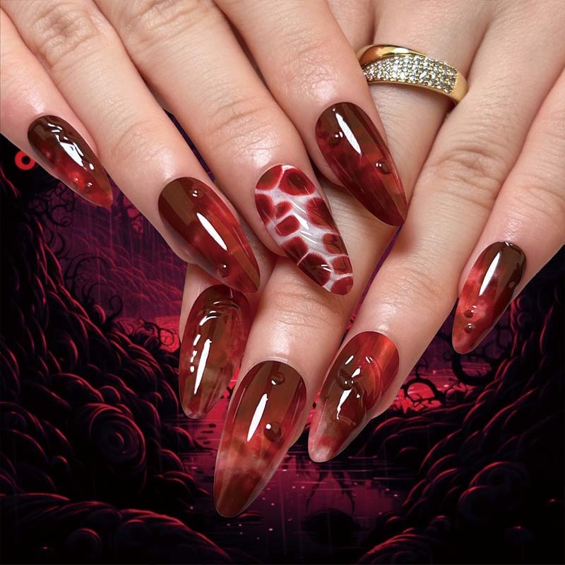 Private Label Wholesale Halloween Holiday False Nails Short Coffin Spooky 