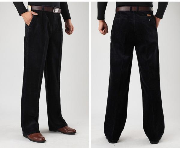 Custom Logo Made Men's 100% Cotton Corduroy Trousers Business Straight Pants for Men