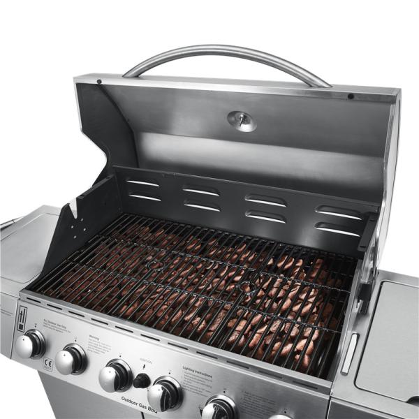 Rôtissoire extérieure de broche de gril de barbecue de gaz de rôtissoire de roche de lave de 6 brûleurs avec le moteur