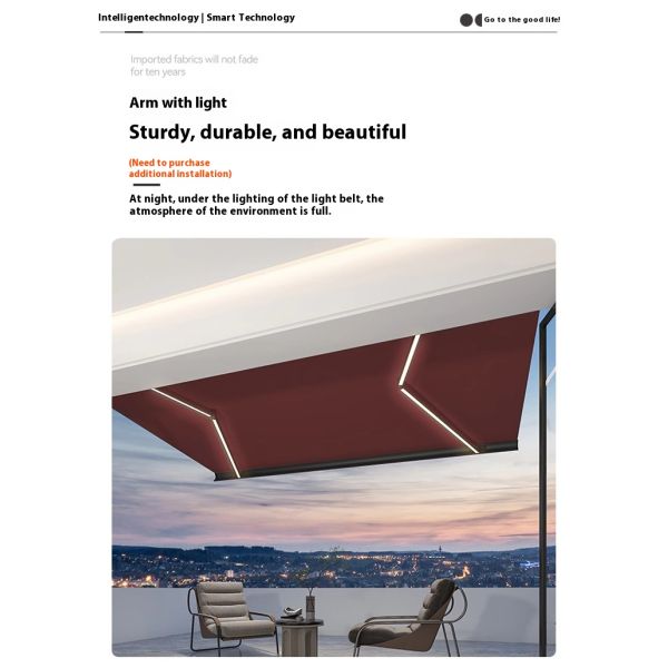DICKSON Luxury Motorized Acrylic Waterproof Fabric Aluminum Full Cassette Awning Patio Retractable Awning Factory