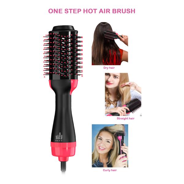 Evenly Heated ROHS 65W One Step Hair Dryer Brush For Straightening