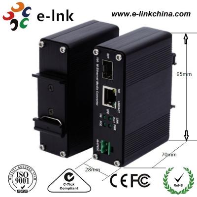 Conversor industrial dos meios da fibra dos ethernet da montagem do trilho do ruído