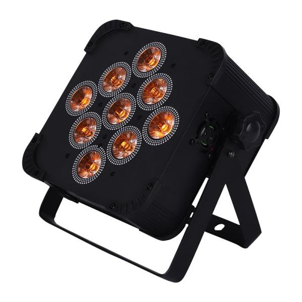 9pcs 18W RGBWAP 6in1 LED Battery Powered LED Uplight Par Cans