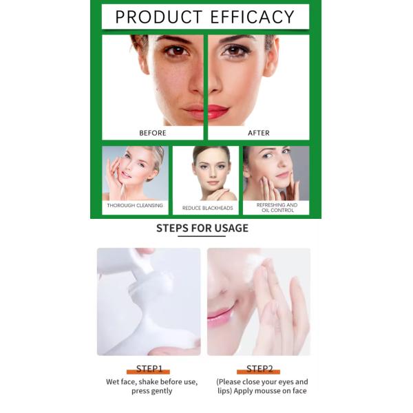 Mousse à l' acide kojique au curcuma Nettoyer la peau Niacinamide éclaircissant le lavage du visage en mousse Nettoyeur pour les taches sombres