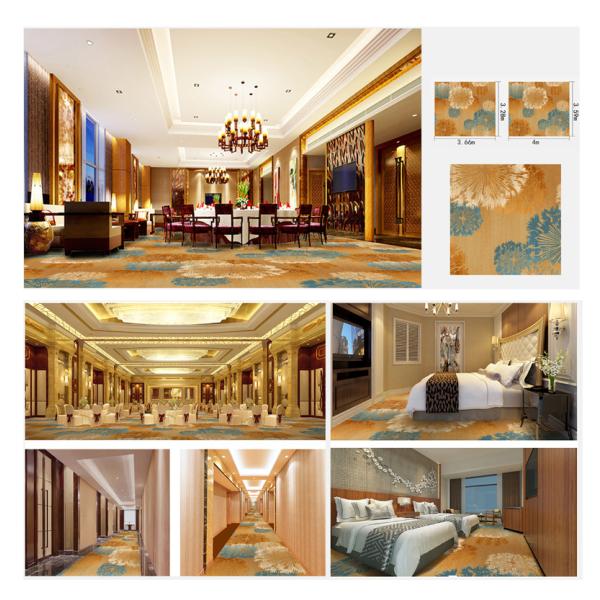 Fireproof Banquet Room Hotel Carpet with Medium Pile Height and 3D Printed Design