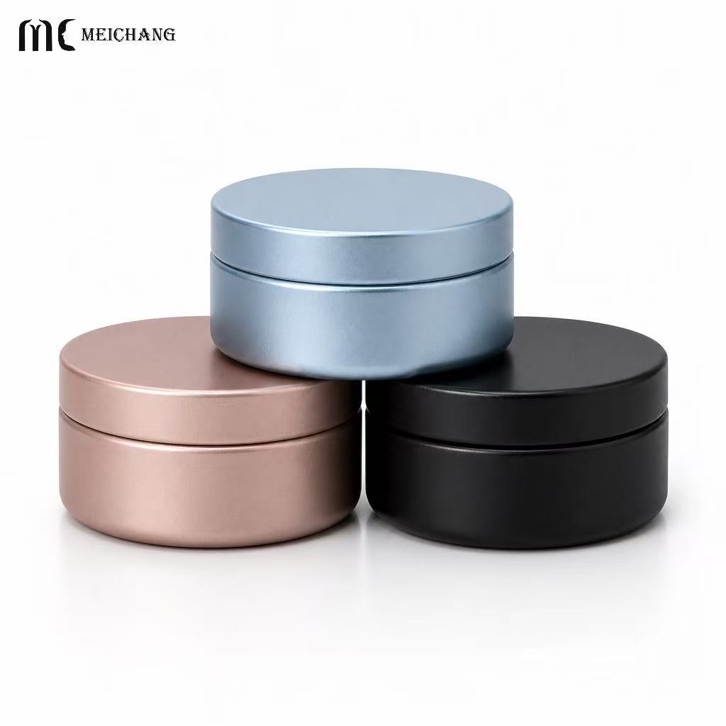 5-15g Refillable Aluminum Tin Jar with Screw-Top Lid for solid balm and skincare packaging(MC-807）