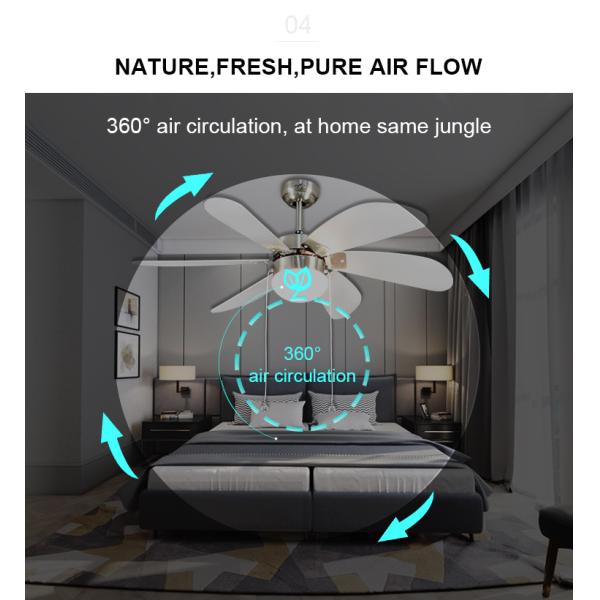42 polegadas MDF reversível lâmina candelabro ventilador teto ventilador luz sem suporte dimmer