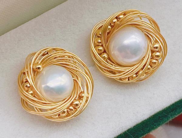 Natural Baroque Pearl Erarring Pearl Drop Earrings For Women Vintage Sweet Baroque Pearl Earring Wedding Party Jewelry