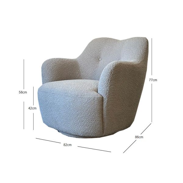 Contemporary Two-Button 1-Seater Swivel Lounge Chair TR-H005