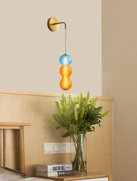 Designer Colored Pendant Lamps LED Stained Glass Pendant Light Bar Shop Restaurant Light(WH-AP-603)