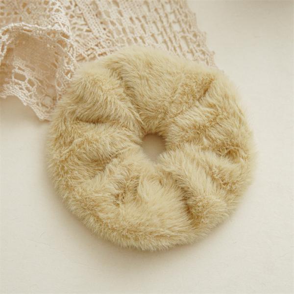 Mink hair fur ins influencer lady winter scrunchies fluffy large hair bands headwear whoelsales