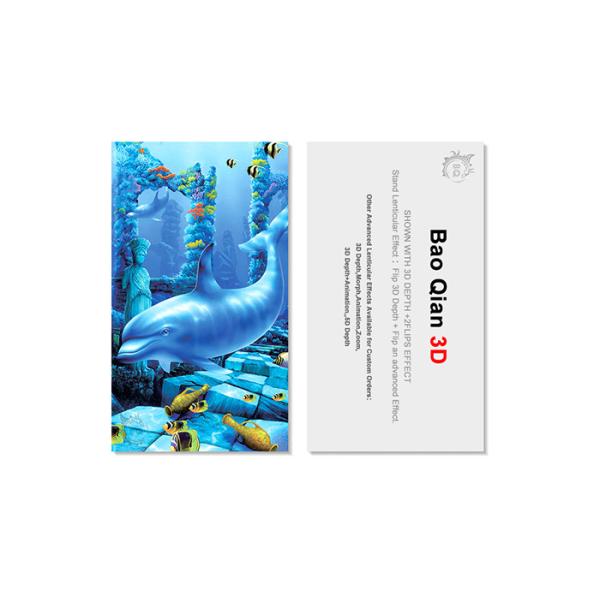Customized Logo 3D Lenticular Card / Shaped Stand Holographic Business Cards