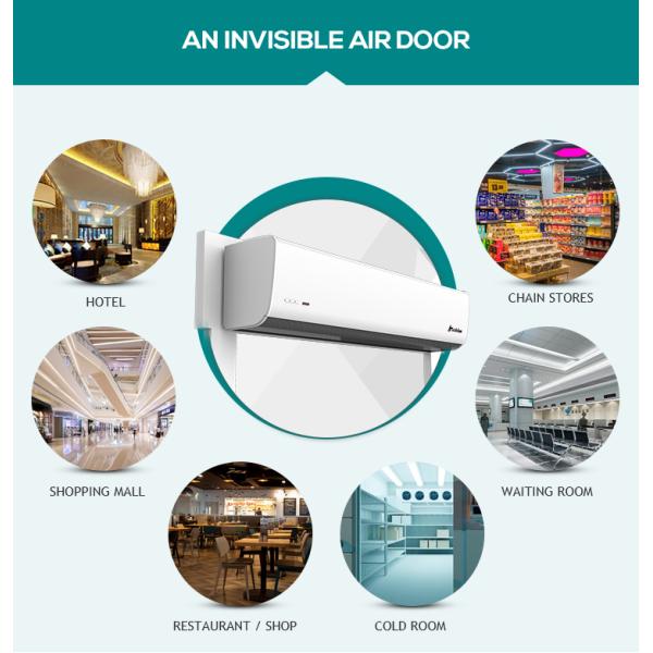 SS304 Vertical Air Curtain for 3-4m Entrances 18m/s Airflow