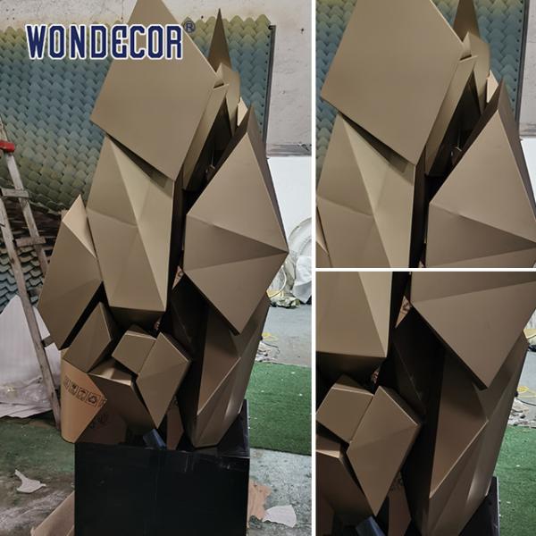 Горячая продажа крупномасштабные абстрактные наружные квадратные геометрические металлическое искусство геометрический гравий нержавеющей стали скульптуры