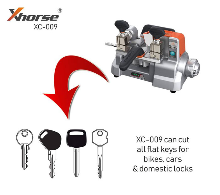Xhorse Condor XC-009 XC009 Ключевая дублирующая режущая машина с батареей для односторонних и двусторонних ключей