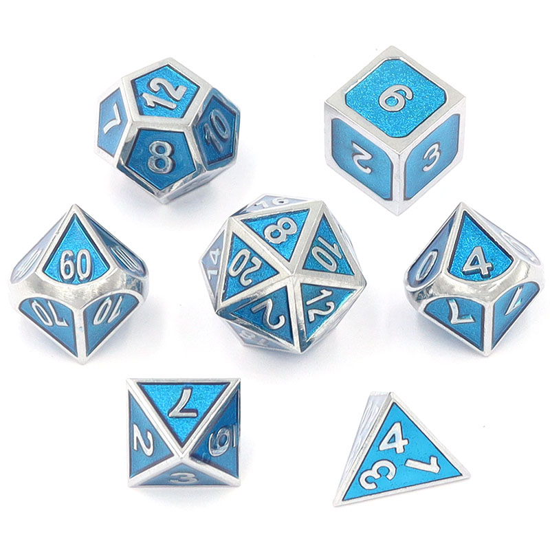 Customized Logo Zinc Alloy Metal Dice Set 16mm-20mm Polyhedral Game Dice for RPGs