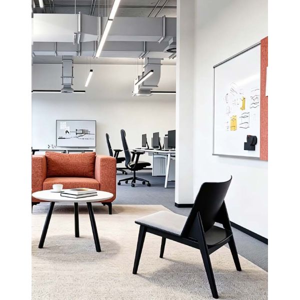 Black Commercial Lounge Chair Bentwood Lounge Chair With Fabric Cushion Seat