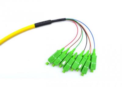 850nm 1300nm Bundle SM Fiber Optic Pigtail 8 Core SC APC Pigtail