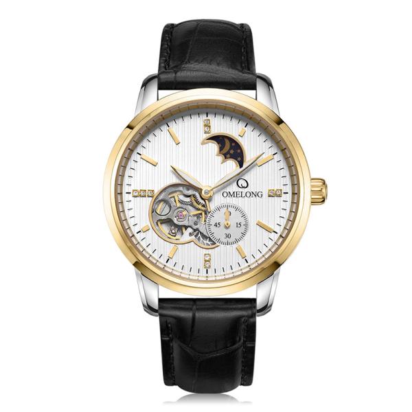 Automatic mechanical movt stainless steel caseback wrist watch for men