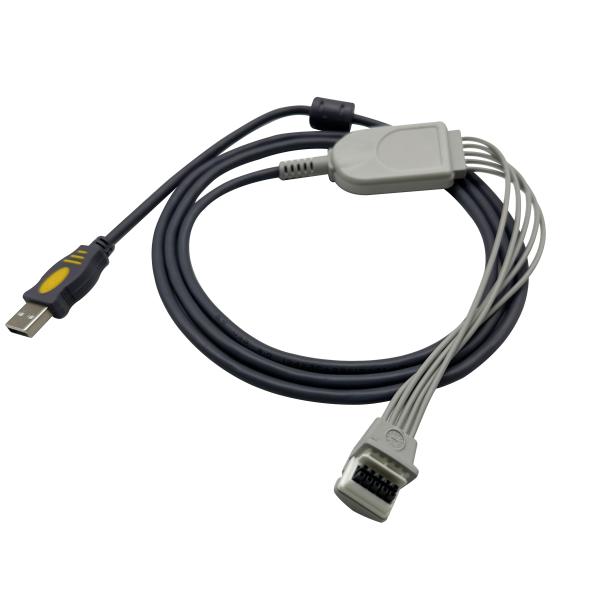 Far Infrared 3.0m Holter ECG Cable USB Adapter For Mortara H3 Mortara 10 Pin 145cm