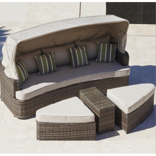 Hotel Outdoor Patio Garden Sunbathing Lounger Sofa Furniture Luxury 228x88x78cm