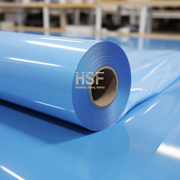 Film de libération en PE bleu opaque de 40 μm, séché par UV en silicone, pour protection et emballage, rubans, étiquetage et graphiques