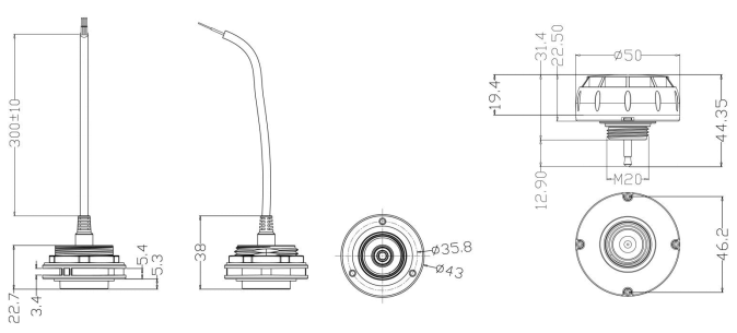 12Vdc High Bay Microwave Motion Sensor With 0-10V Dimming Function, DC Plug, 12m Mounting Height