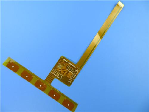 Dual Layer Flexible PCB Built on Polyimide With Immersion Gold and Yellow Mask