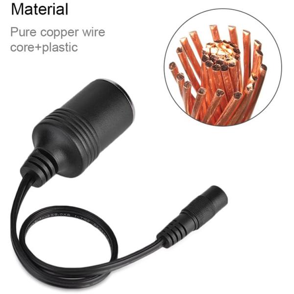 120W 12V 10A Female Car Cigarette Socket to DC 5.5mm x 2.1mm Power Adapter Cable