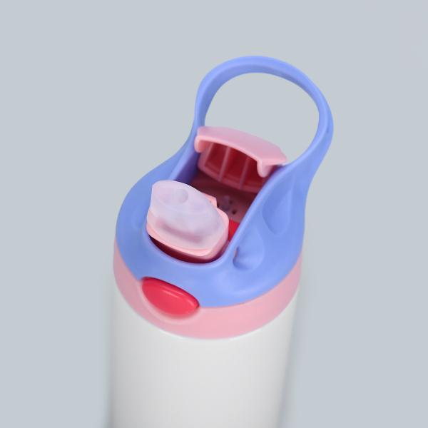 Sublimation en vrac 6 packs 12 oz en acier inoxydable sublimation en blanc tasse Sippy double paroi isolée pour enfants tumbler avec poignée couvercle anti-déversement pour boissons d'eau