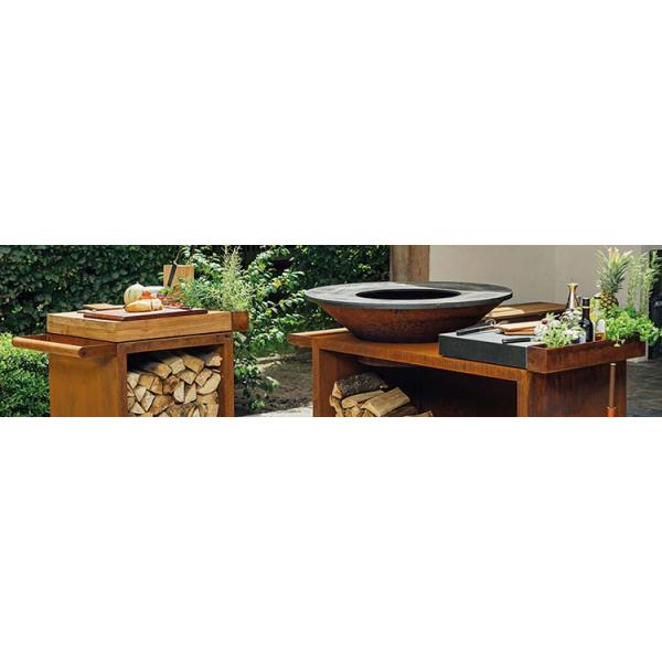 Rectangular Corten Steel Outdoor Fire Grill