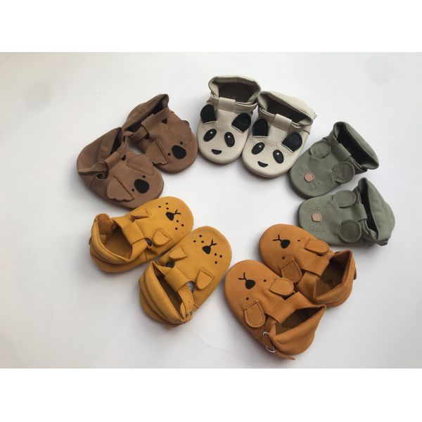 Real Leather 12.5CM 14CM Toddler Dress Shoes Magic Tape OEM / ODM