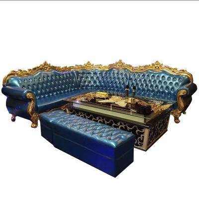 Material azul personalizado de Sofa Set Metal Velvet Sponge da barra da pintura