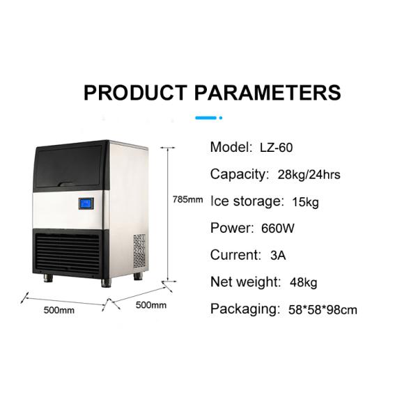 660W LZ-60 Китайская ледокарня Быстрый коммерческий ледокарня с емкостью 420 г