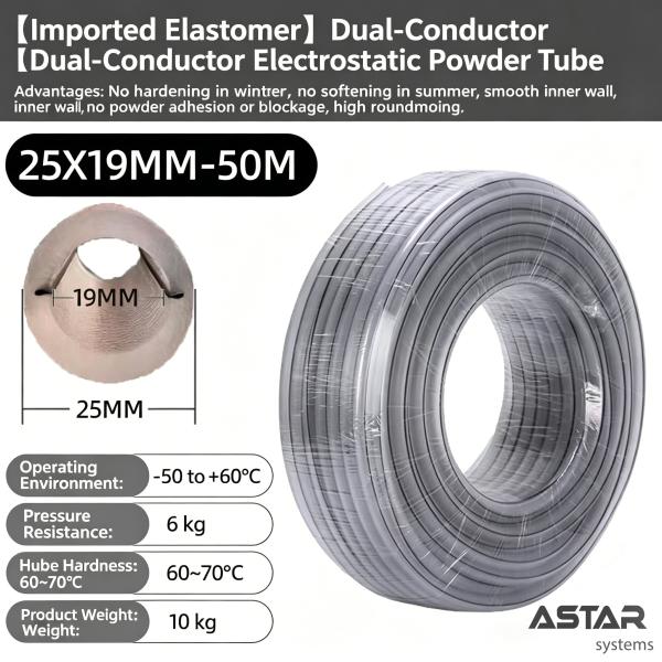 Elastomer Twin-Wire Electrostatic Powder Hose 18*12 19*13 17*11 23*16 25*19 MM for Powder Coating