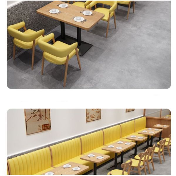 Foshan Wholesale U Shaped Booth Seating Restaurant Simple Dining Sets Cafe Shop Wooden Restaurant Furniture