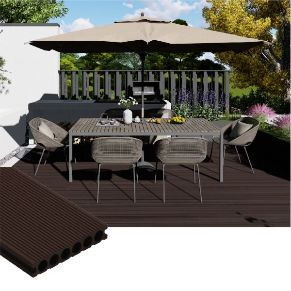 Outdoor WPC Decking Floor Waterproof Wood Plastic Composite for Poolside Terrace and Walkway Use