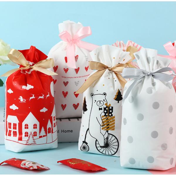 Christmas CPE Candy Biscuit Gift Wrapping Food Drawstring Bag