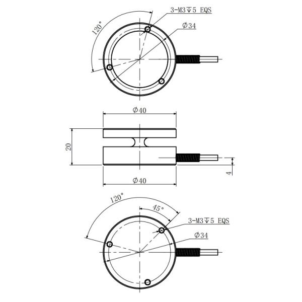 миниатюрное датчик датчика 0,1% силы 10-1000kg пьезоэлектрический для измерения силы
