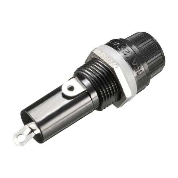 SL602 Nut de montaje AC 250V 6mm X 30mm 10 Amp Panel montaje de fusible soporte de tornillo negro tapa