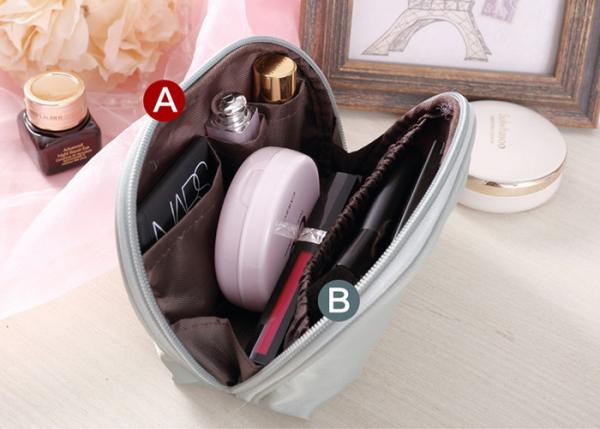 Logo Custom OEM Nylon Travel Cosmetic Organizer / Makeup Travel Case Shell Shape