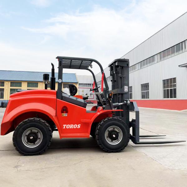 EPA Certified Rough Terrain Straight Mast Forklift 4ton 5ton High Strength