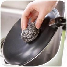 Antibacterial Stainless Steel Scouring Pad , Oil Removing Metal Dish Scrubber