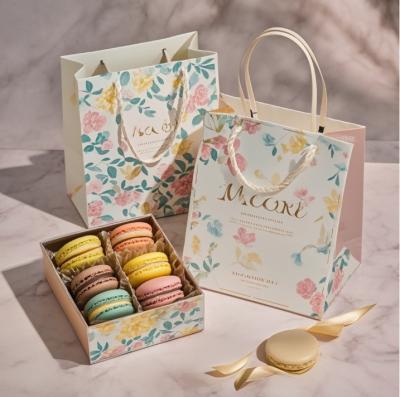 Free Design Custom Logo of high-end food grade macaron chocolate  paper packaging box macaron cake gift box