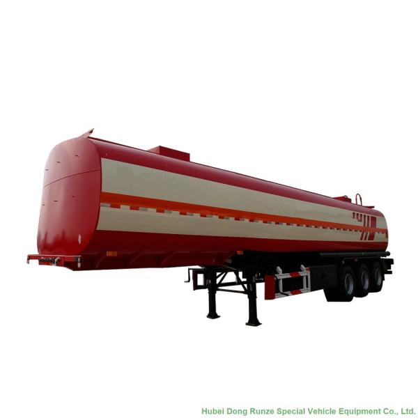 Aluminum Tri Axle Tank Semi Trailer For Diesel Oil , Gasoline , Kerosene Transport 47-50Ton
