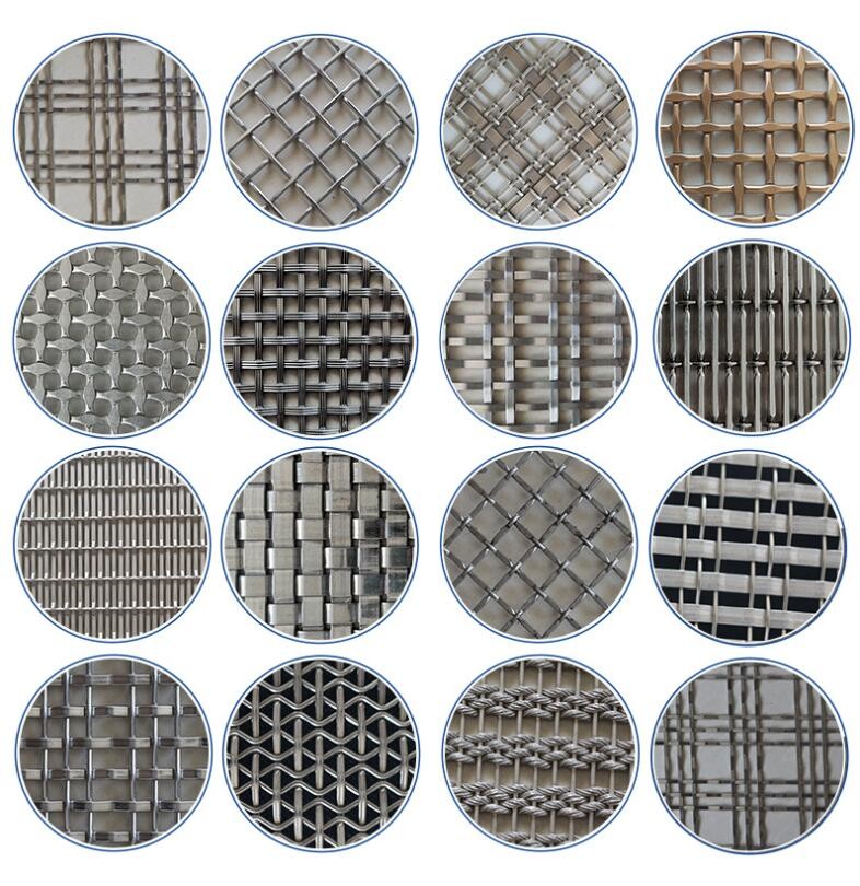 Indoor Outdoor Anti-Corrosion Cusomized Hole Deign Lock Crimp Woven Wire Safety Crimped Mesh Railing Fencing