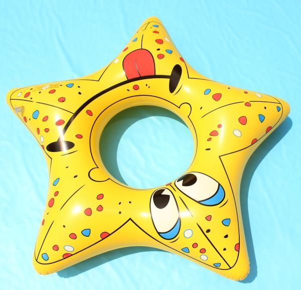 Inflatable 32 five angle star kids swim ring,vivid cartoon pattern for kids love