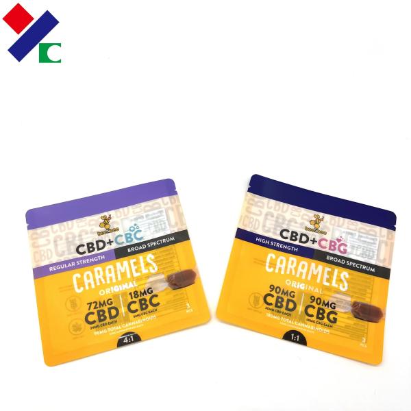 High Barrier 3 Sides Seal Pouch NY LDPE Custom Printed Embossed Food Plastic Bag Tear Notch